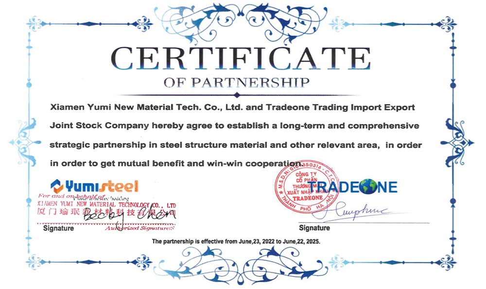 Certificate of partnership-Yumisteel