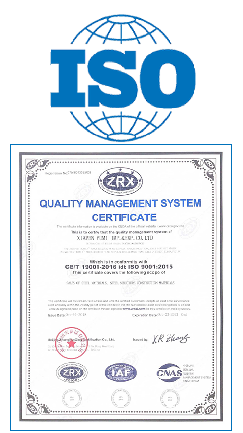 ISO certificate of Yumisteel