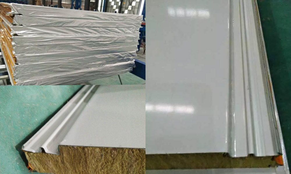 Concealed joint rock wool sandwich panels