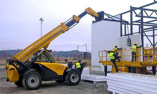 PIR wall sandwich panels site installation