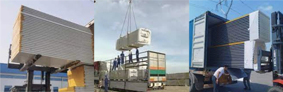 Unloading sandwich panels