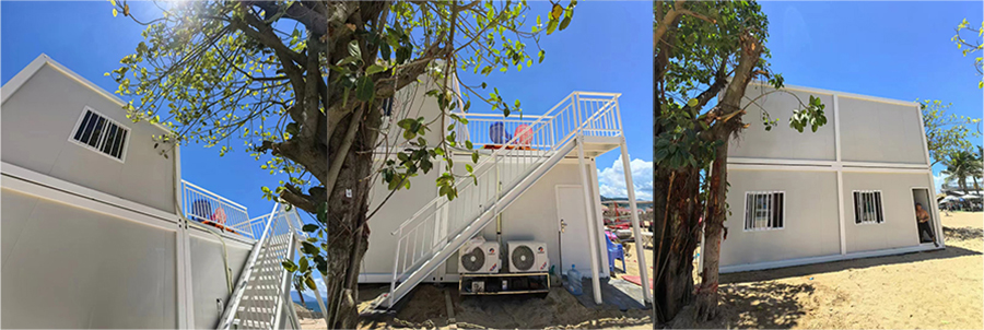 Exterior of the container
