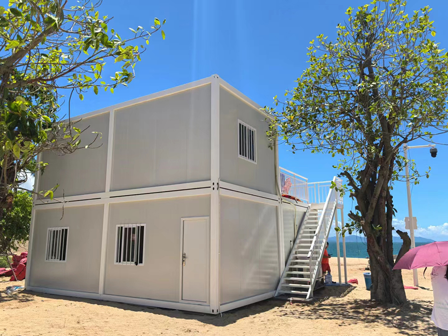 Exterior of the container