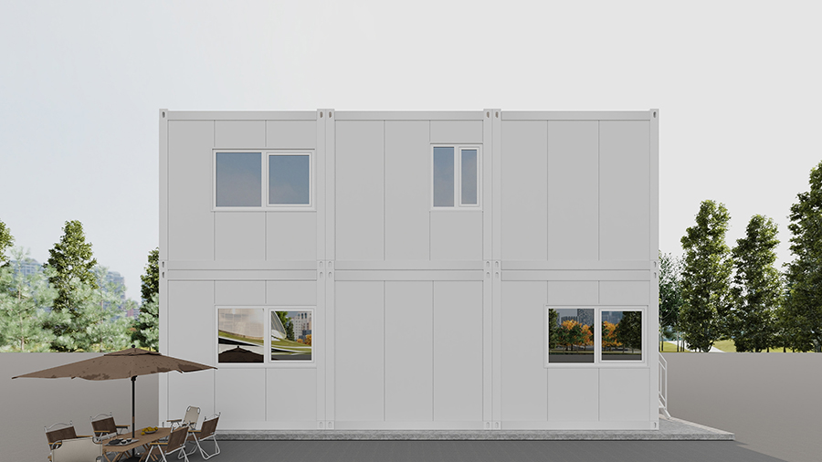 Back of the office container building