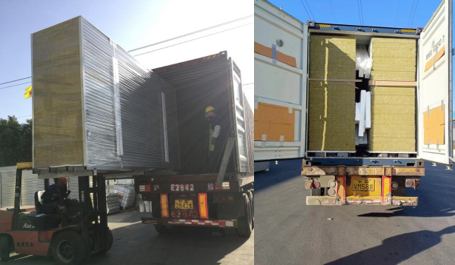 Rockwool panels packing