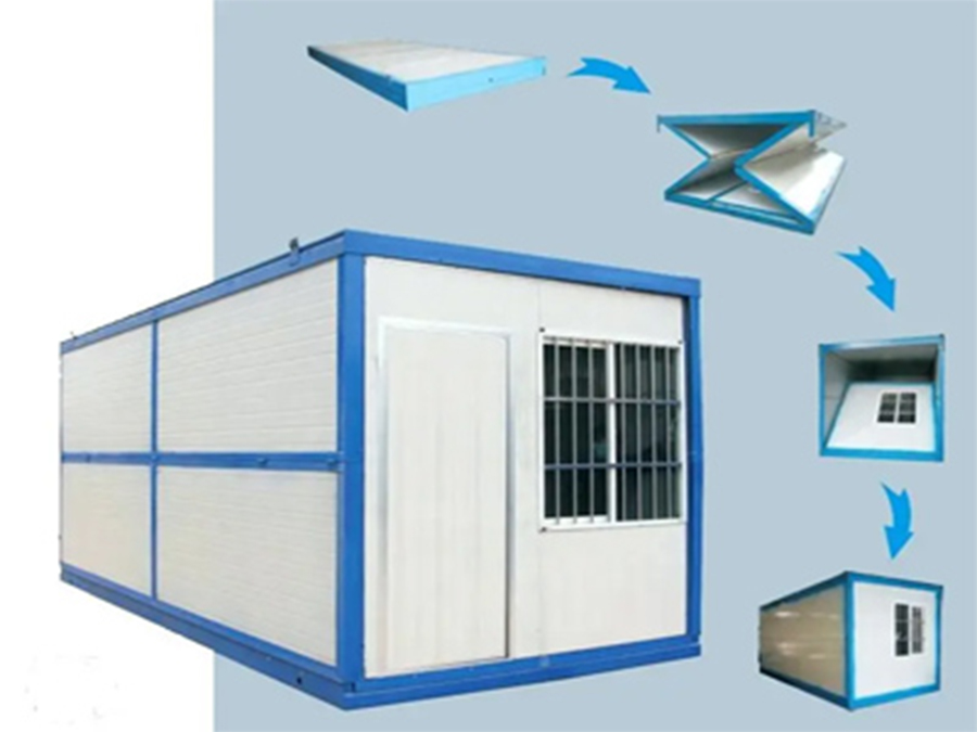 Foldable container hosue installation