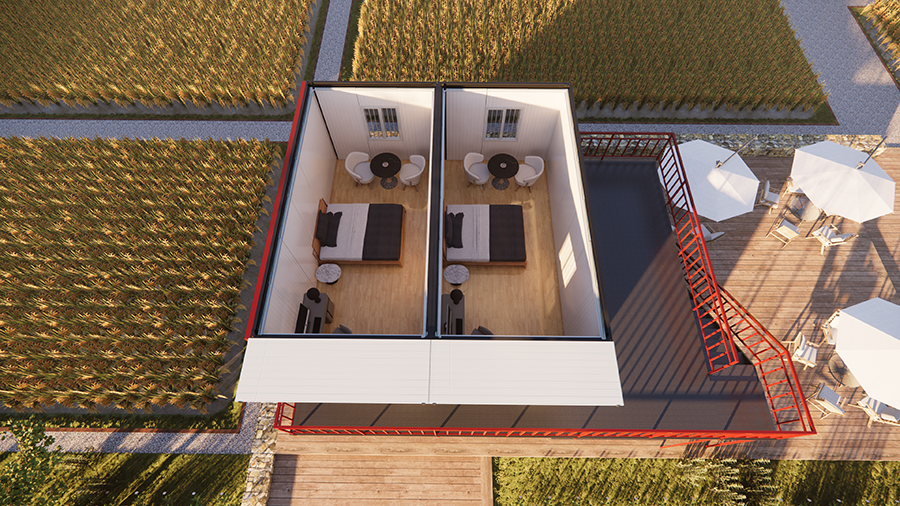Prefabricated container house layout