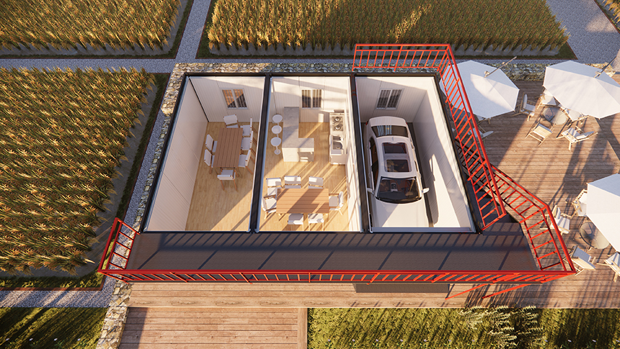 Prefabricated container house layout