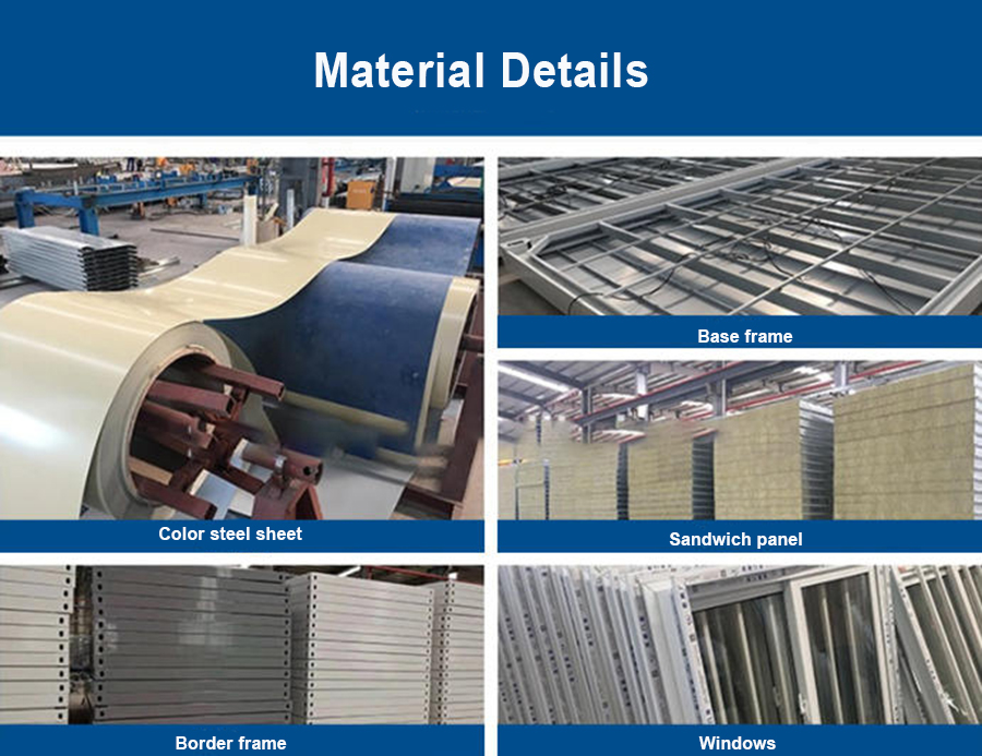 Flat packed container house material details