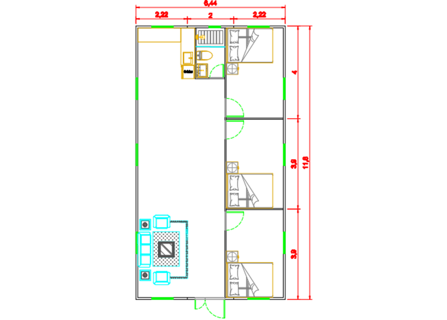 40 sq ft layout
