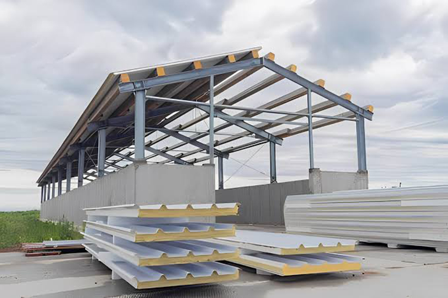 Sandwich panels house