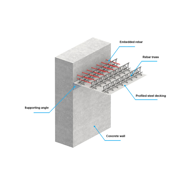 Detail of connection with concrete shear wall
