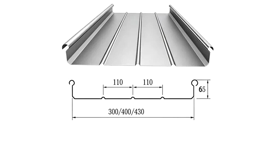 YX65-430 Al-Mg-Mn Standing Seam Sheet YX65-430 Al-Mg-Mn Standing Seam Sheet