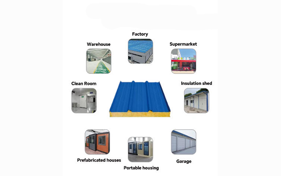 Roof rockwool sandwich panesl application