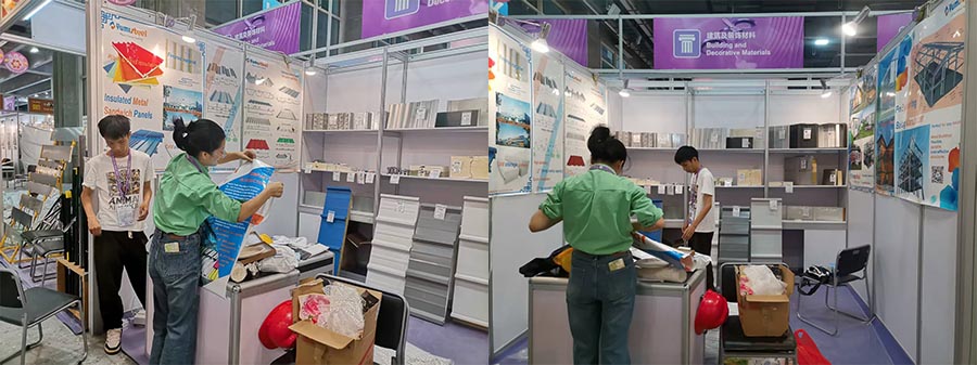 Setting up exhibits at the Canton Fair Setting up exhibits at the Canton Fair