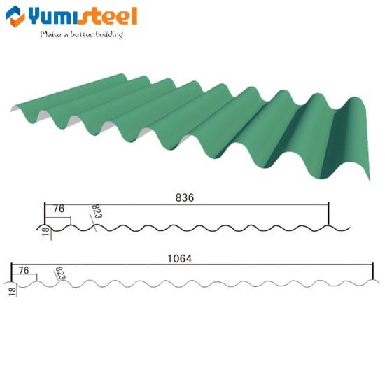 rolled corrugated steel wall sheet