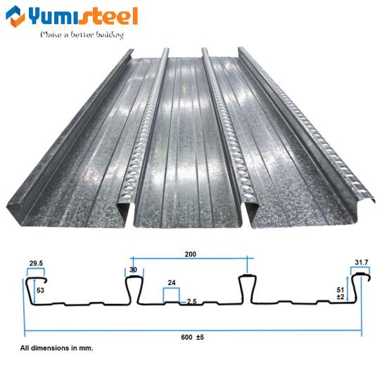 Galvanized Corrugated Steel Deck Sheets for Concrete Slab - Buy Steel  decking, decking sheets, roof deck Product on yumisteel