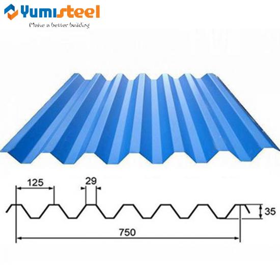 Corrugated Galvanized PE Coating Color Steel Sheet - Buy ppgi corrugated  metal roofing sheet, ppgl exterior facade wall steel panel, facade wall  color coated steel sheets Product on yumisteel