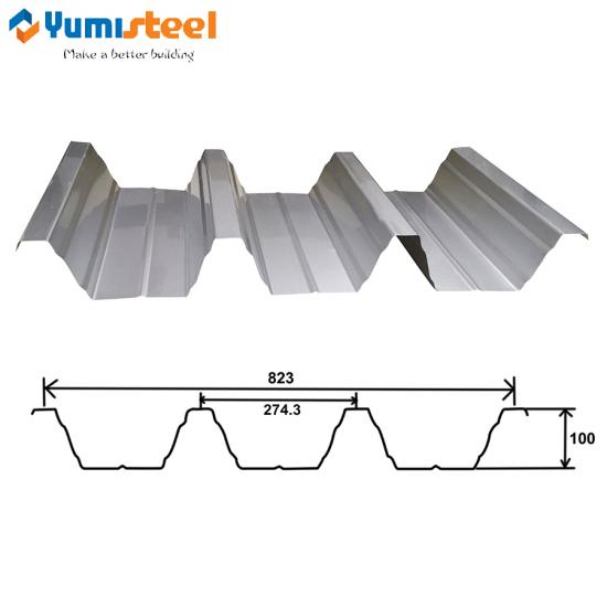 Trapezoidal aluminum metal roof panel
