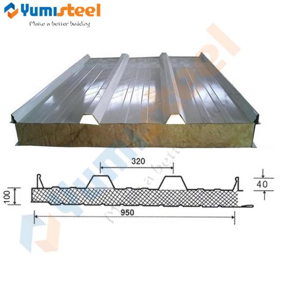 100mm rockwool sandwich panel