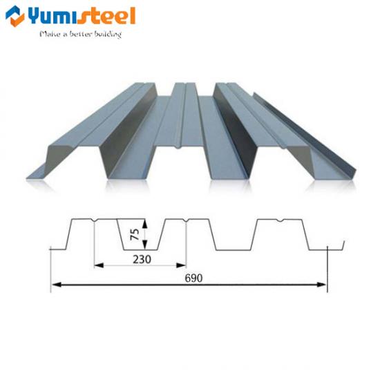 Corrugated metal sheet for structural floors