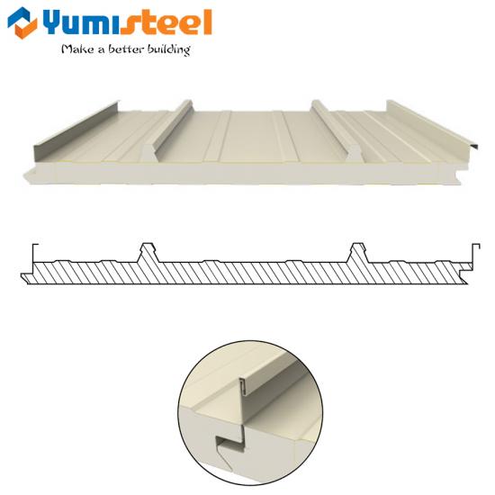 China Leading 50mm Ribbed Roof Standing Seam Sandwich Panels Engineered for Solar PV Mounting Manufacturer