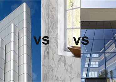 Aluminum Single-panel Cladding vs. Stone/Glass Curtain Walls