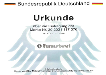Yumisteel logo successfully registered in Germany