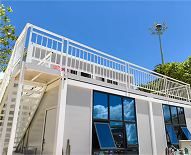 Container house by beach in Hainan province
